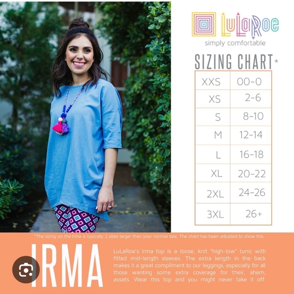 Lularoe Irma relaxed fit irma butterfly tee nwt xxs - Picture 7 of 7